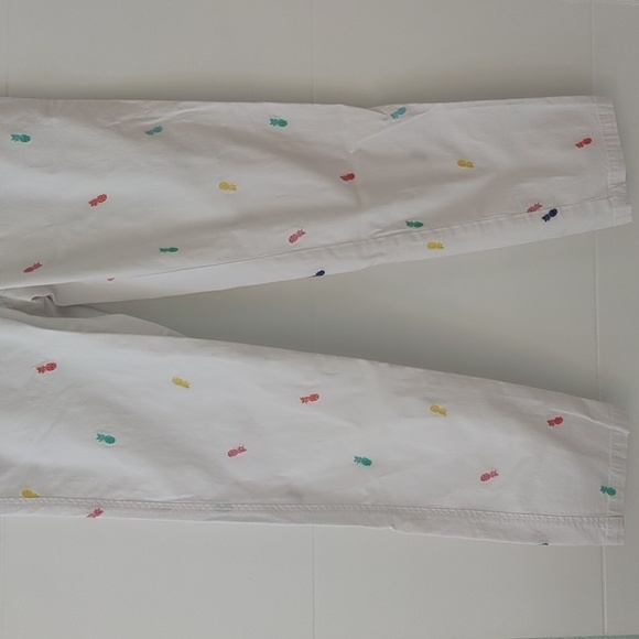 Talbots Relaxed fit Pineapple print beachy white pants - Picture 6 of 10